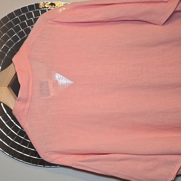 Flax By Jeanne Engelhart Linen Short Sleeved Button Down Shirt NWOT - Picture 7 of 11